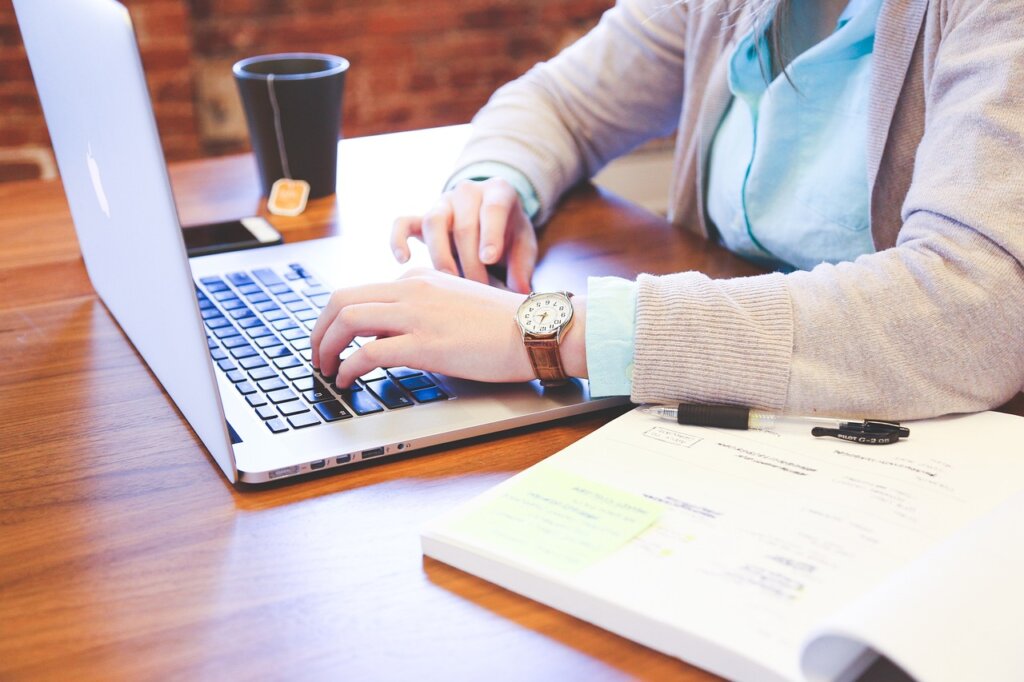 a person using laptop