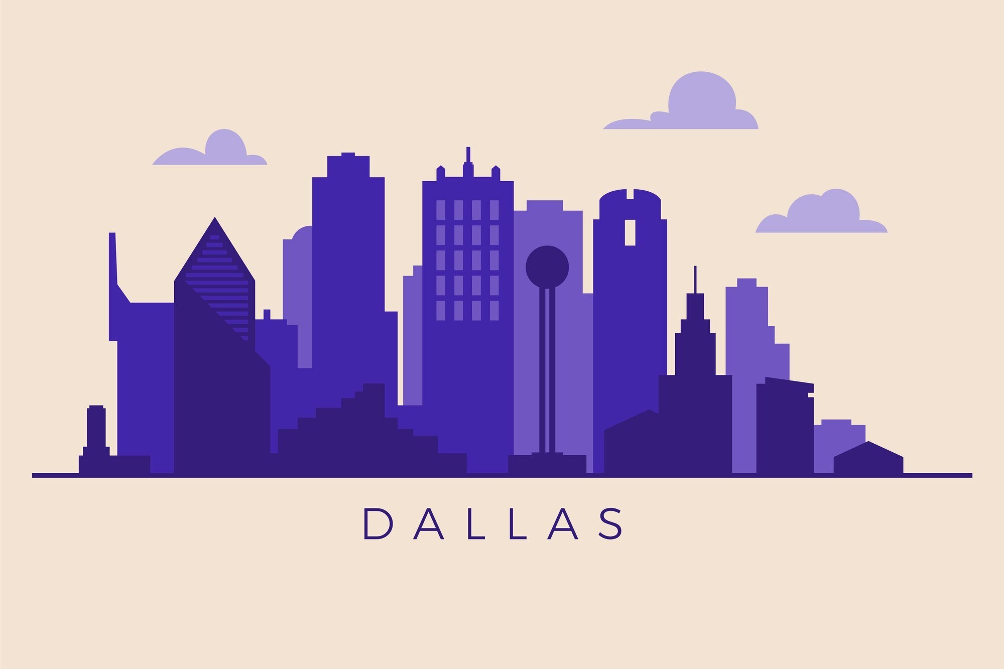 dallas texas sillhouette of the city