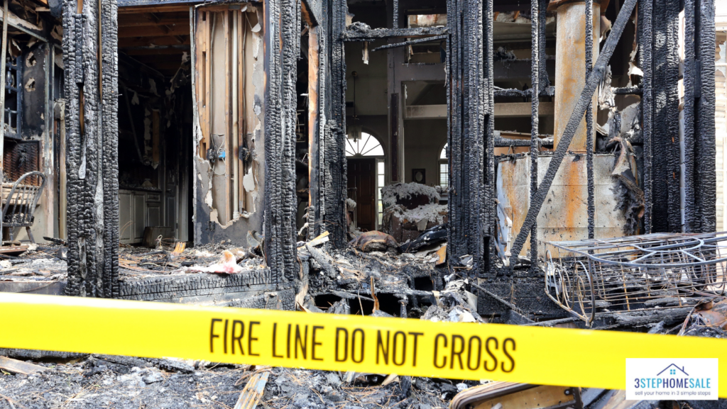 fire-damaged house