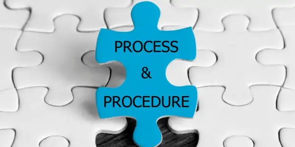 puzzle with text process a procedure