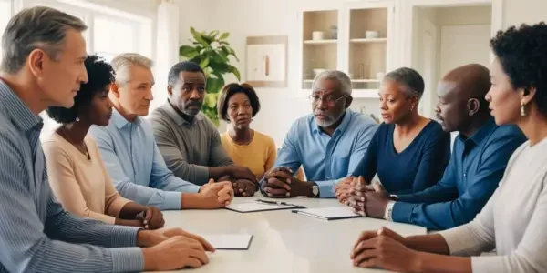 group of people in a meeting