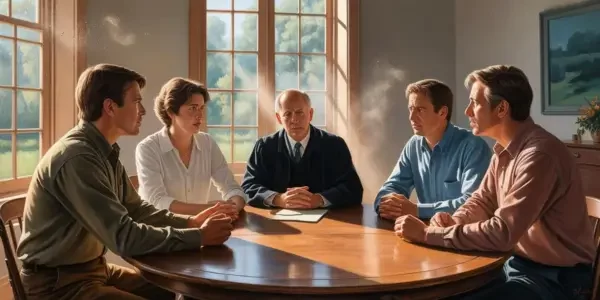 a mediator discussing inheritance to the heirs