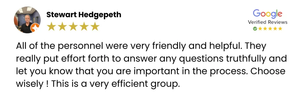 Stewart Hegepeth Google Review