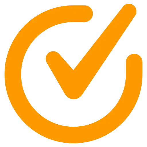 orange check mark