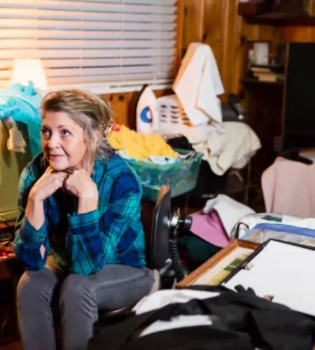 A seller thinking of selling her hoarder house