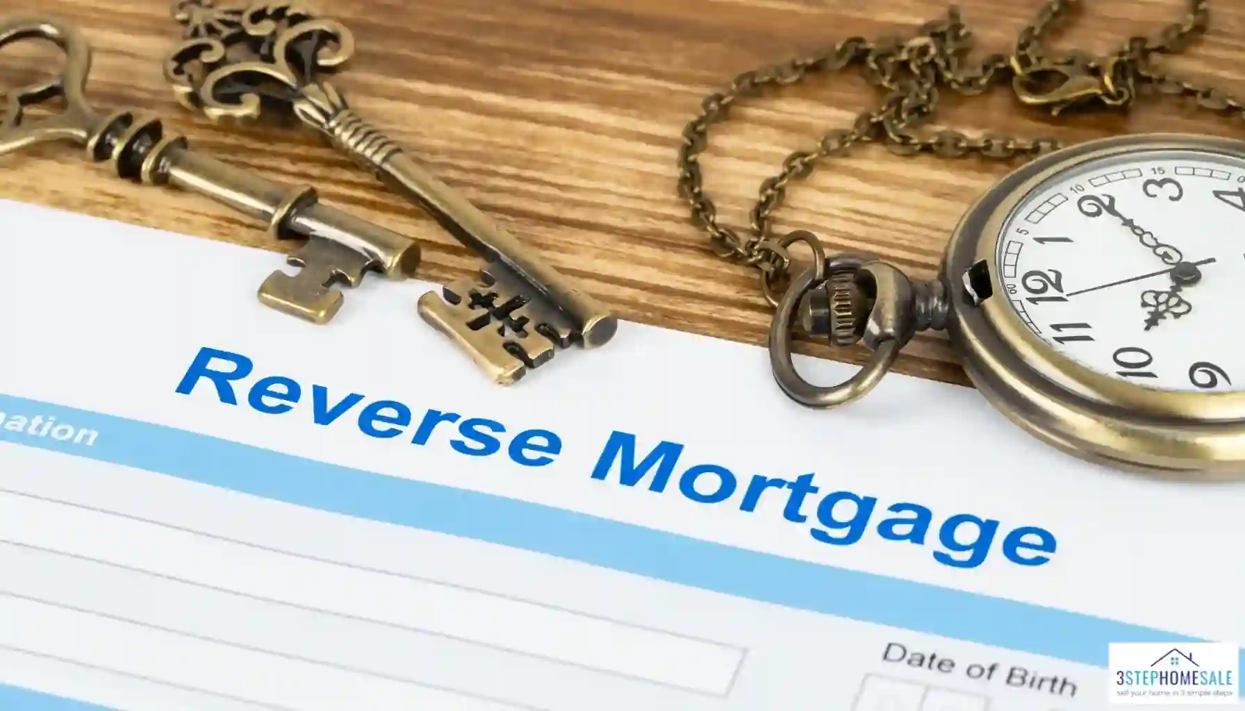 key with text reverse mortgage