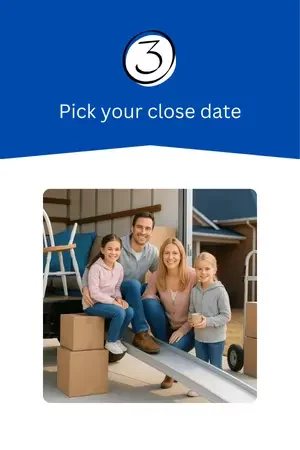 Image of our Step 3 process which is picking your closing date