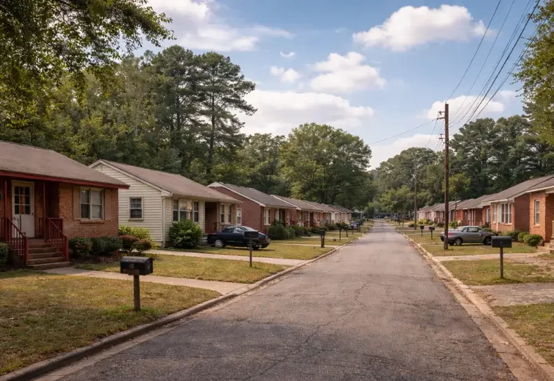 single family homes in a Georgia neighborhood