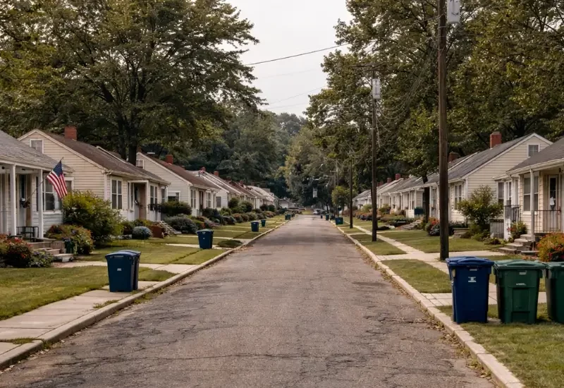 single family homes in a North Carolina neighborhood