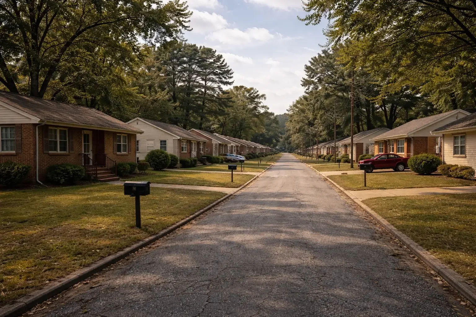 neighborhood with single family homes