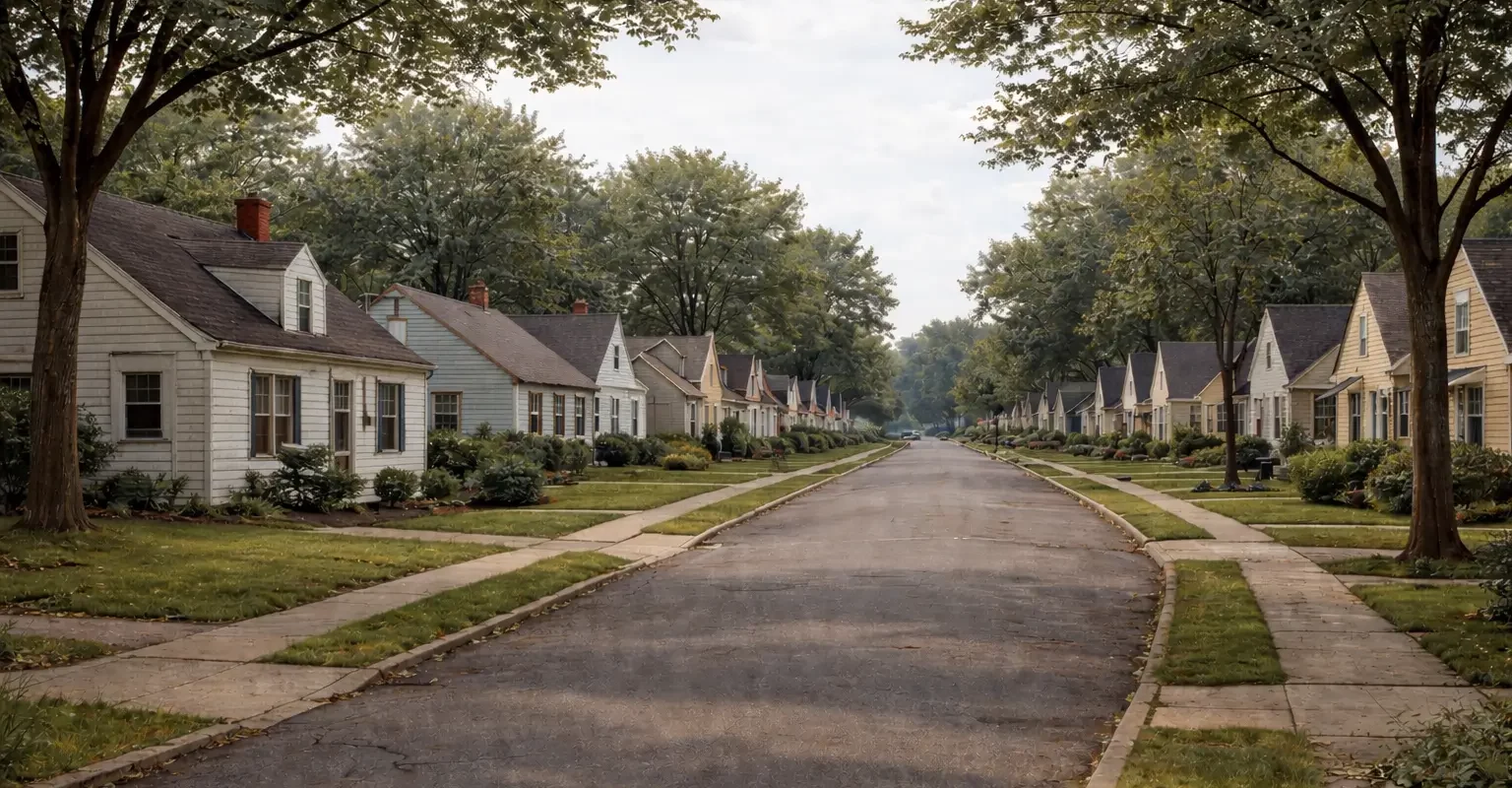 typical 1950s single family homes