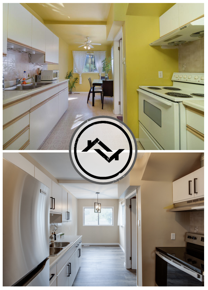 Before and after of an edmonton house that our we buy houses company bought fast