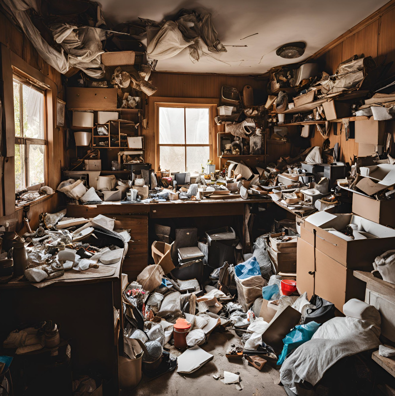 Image of a cluttered house that a we buy houses company can help purchase and clean out