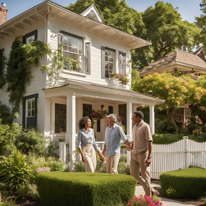 House sellers and house buyers agreeing on a rent to own agreement
