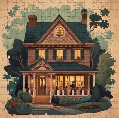House made of puzzle pieces