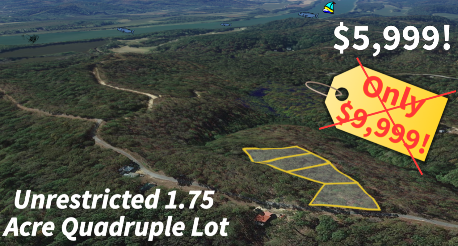 RARE UNRESTRICTED 1.75 Acre Quadruple Lot Minutes from Tennessee River