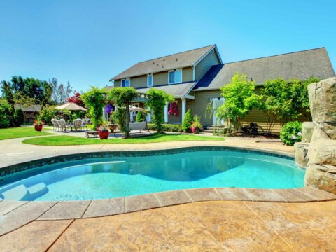 house backyard with pool