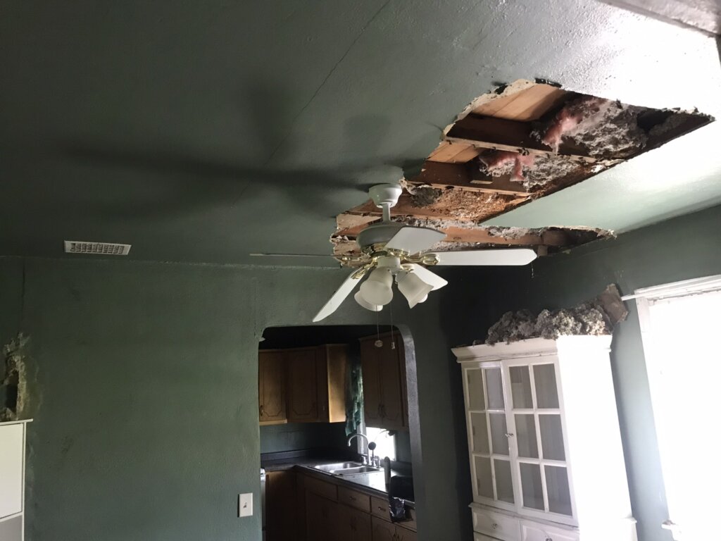 We bought this home with a hole in the ceiling