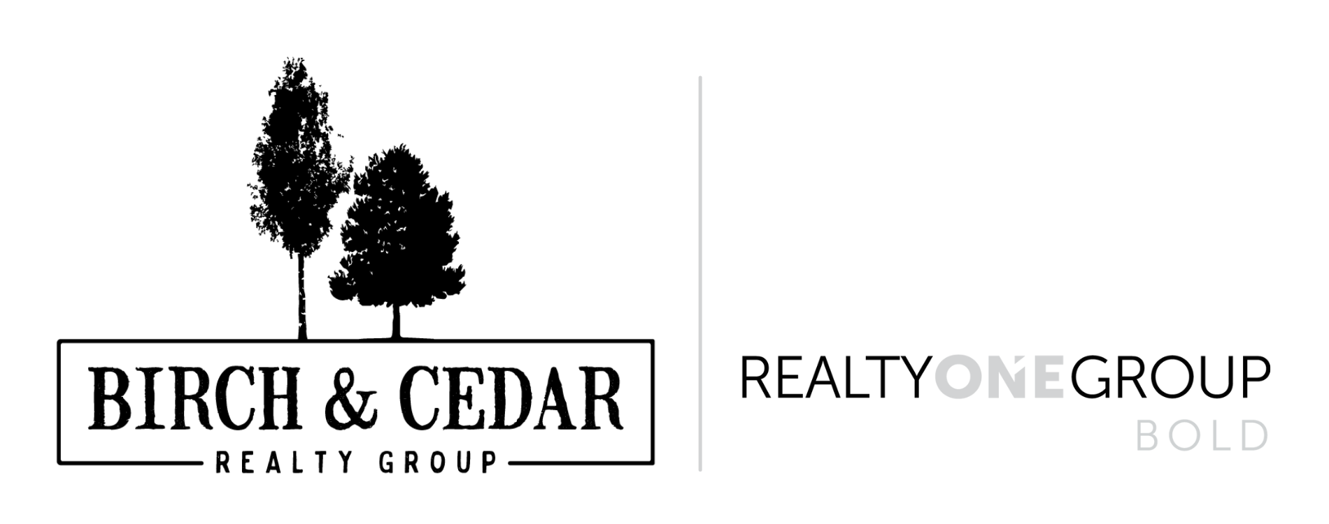 Birch & Cedar Realty Group powered by Realty One Group Bold logo