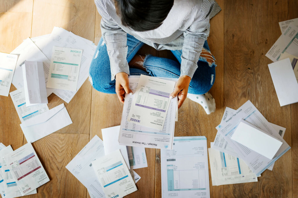 Chicago homeowner going over paperwork to choose best option for tax lien