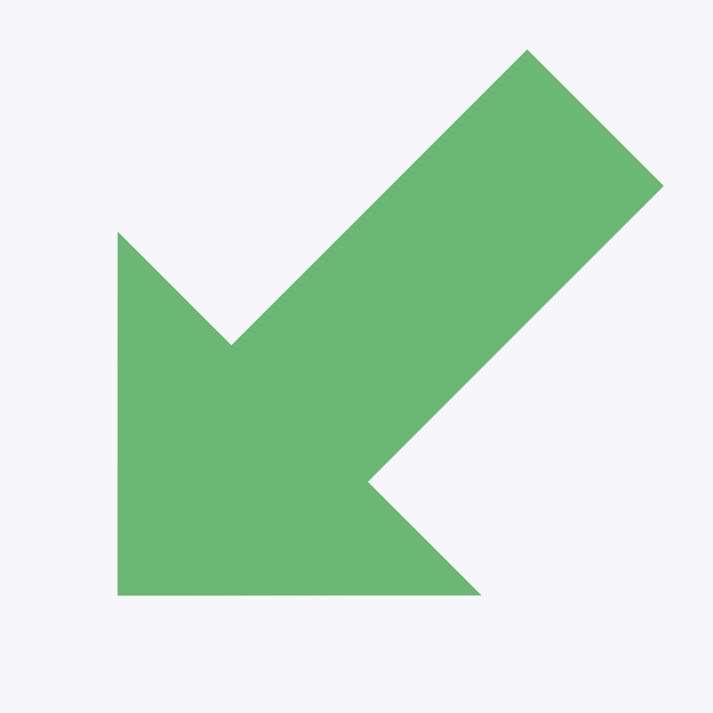 green arrow point down and left