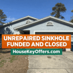 Unrepaired sinkhole home in Florida purchased for cash by HouseKeyOffers in Spring Hill.