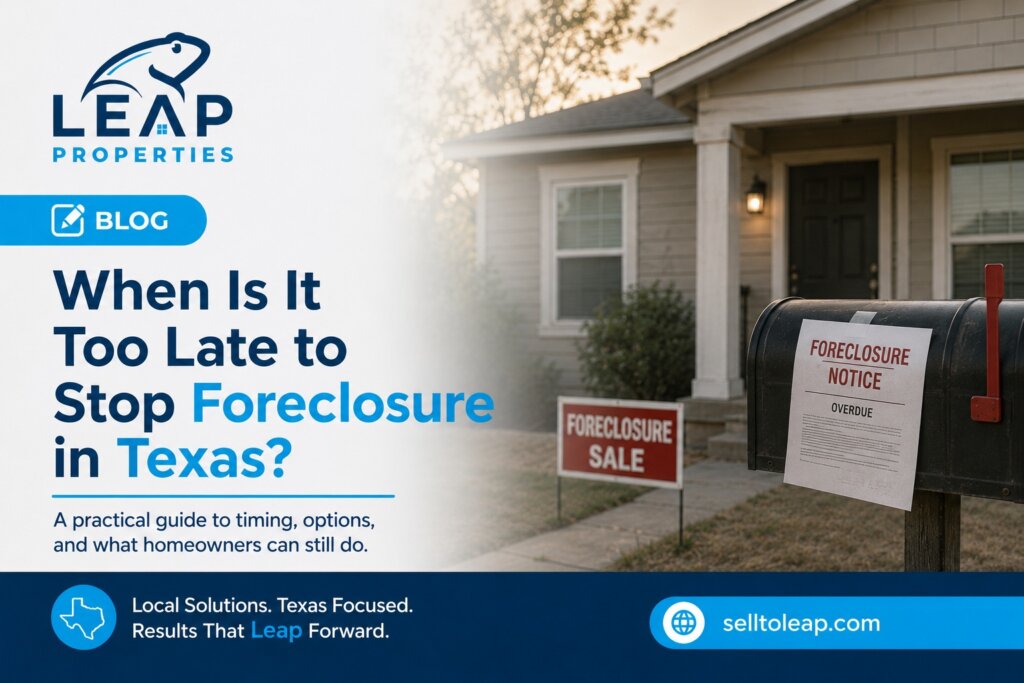 when is it too late to stop foreclosure in texas