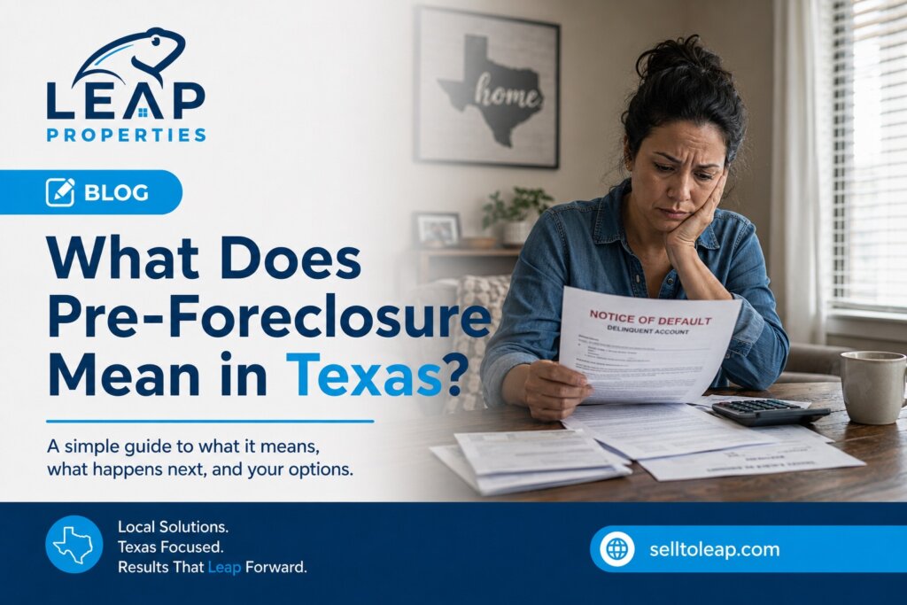 what does pre-foreclosure mean in Texas?