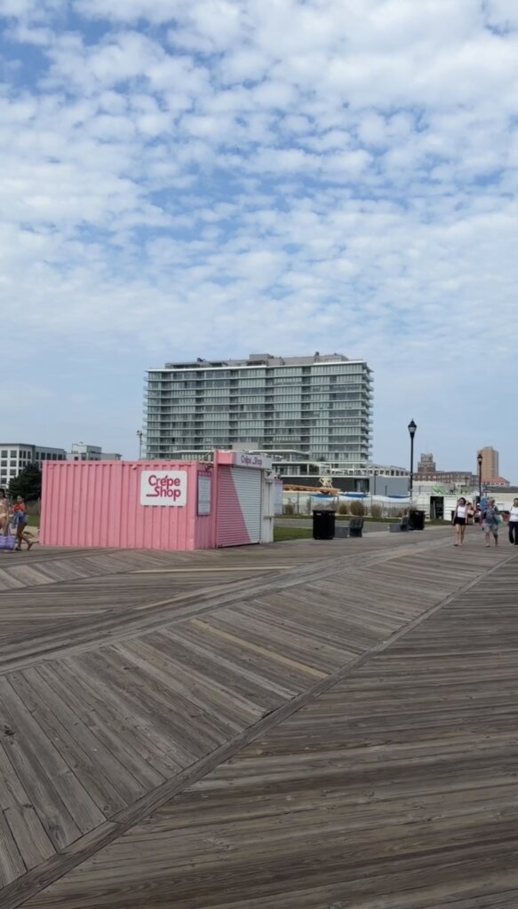 Ocean Club hi-rise condos and 
Asbury Park, NJ boardwalk