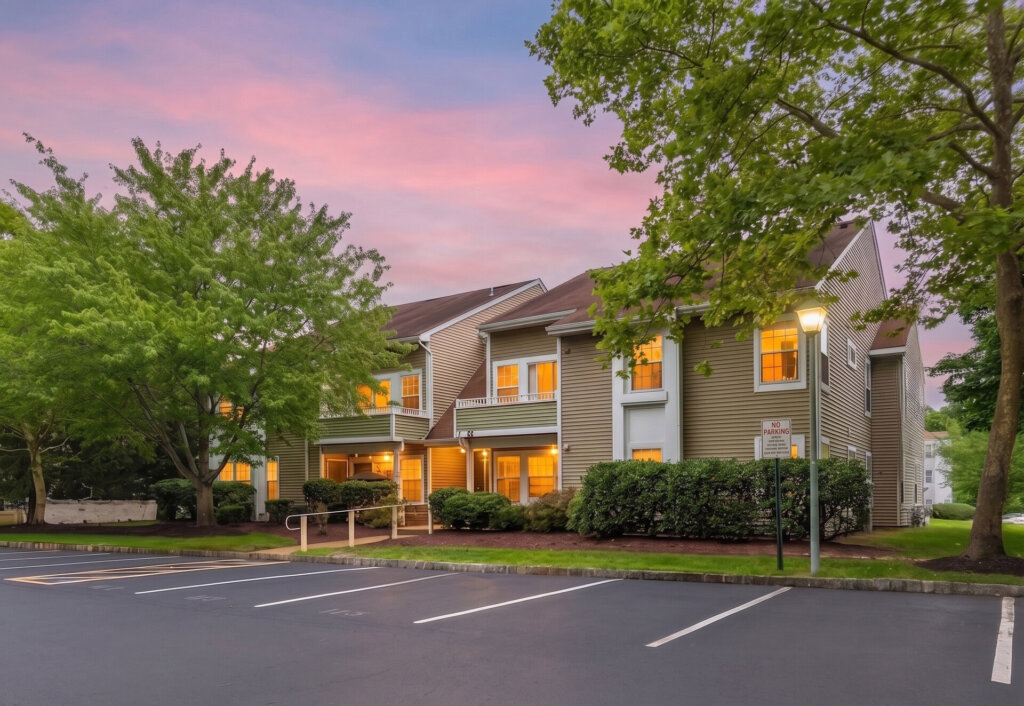 Exterior of Fox Chase condos in Tinton Falls, Nj