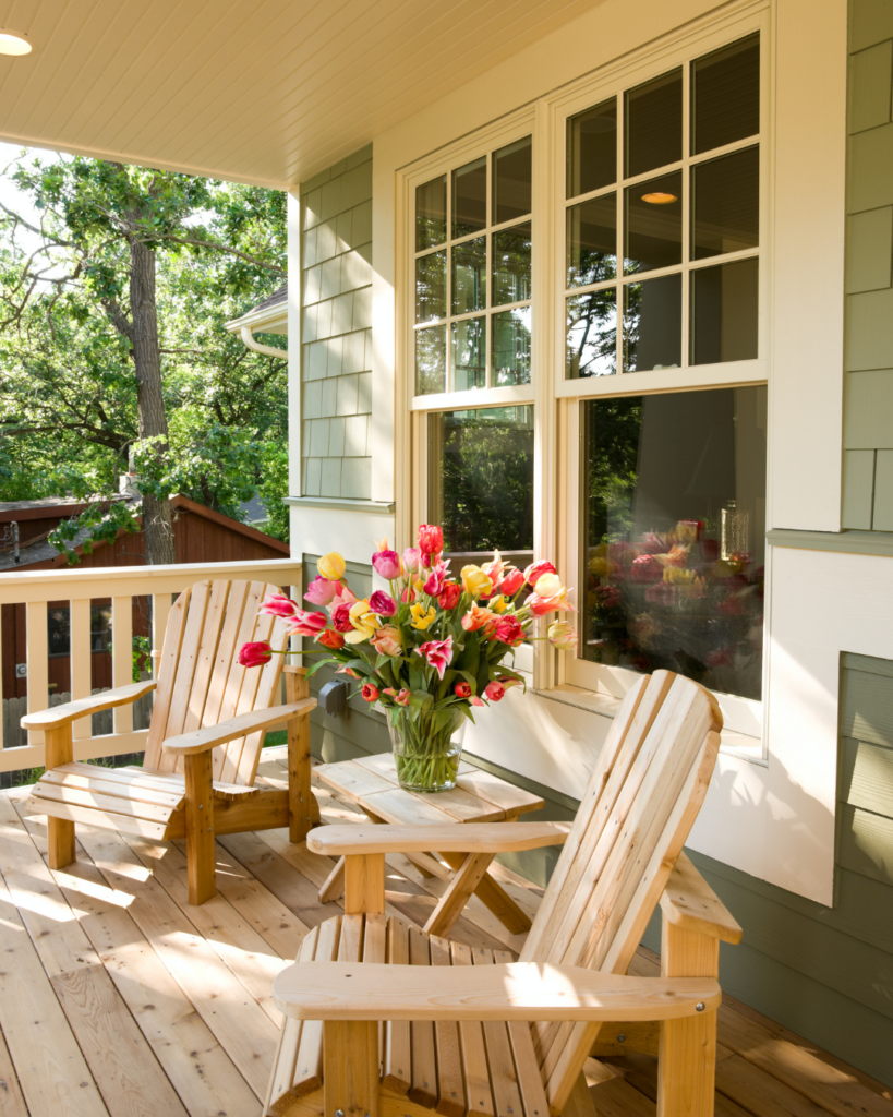 Front porch of a songle family home