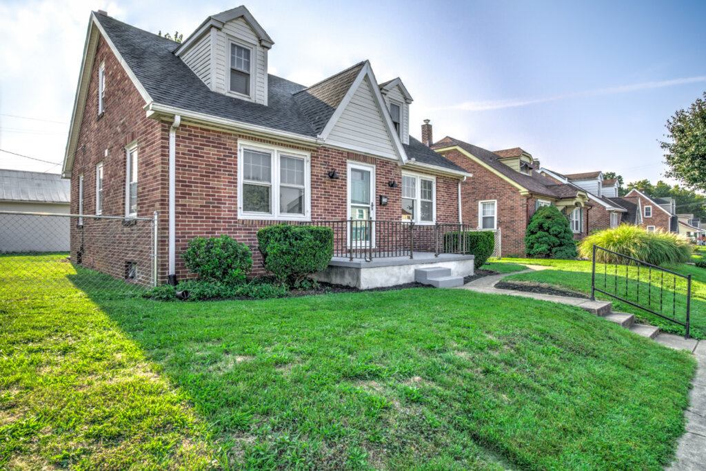 Front of a brick house in Lehigh County