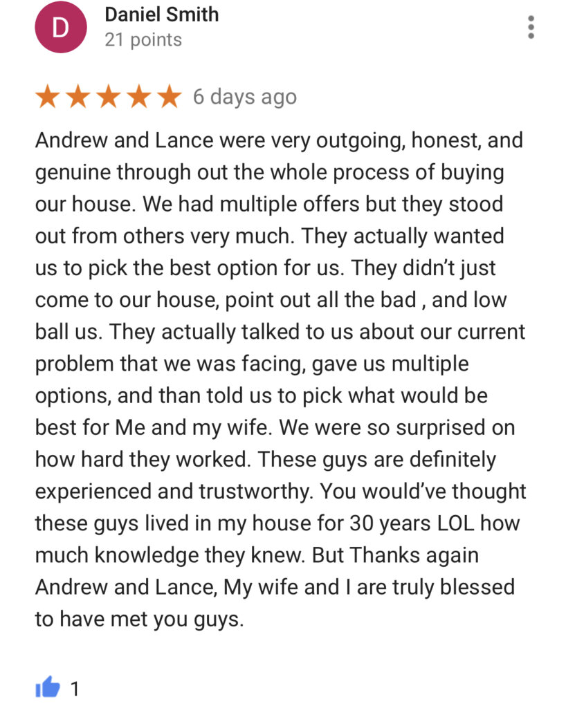 We Buy Houses Google Reviews #1