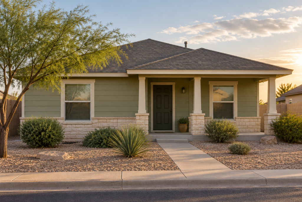 Illustrative image of a modest rental home in Odessa; not a specific property or MRE purchase.