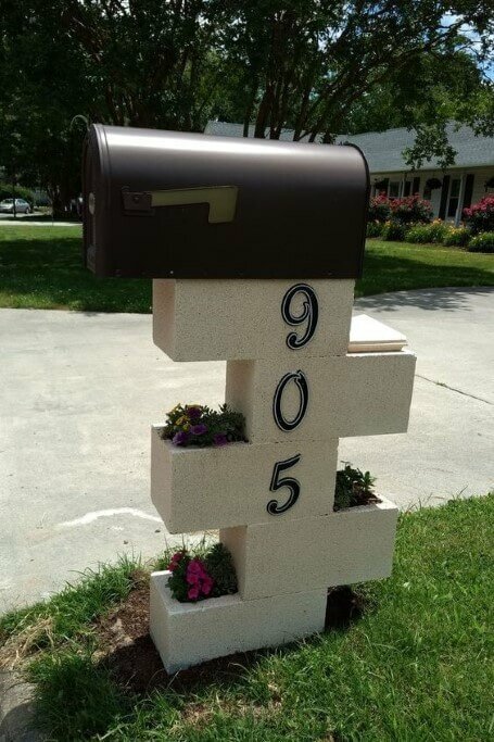 mailbox made from concrete blocks 