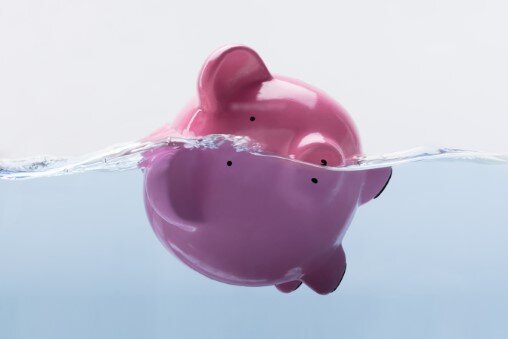 Piggy Bank Floating in Water