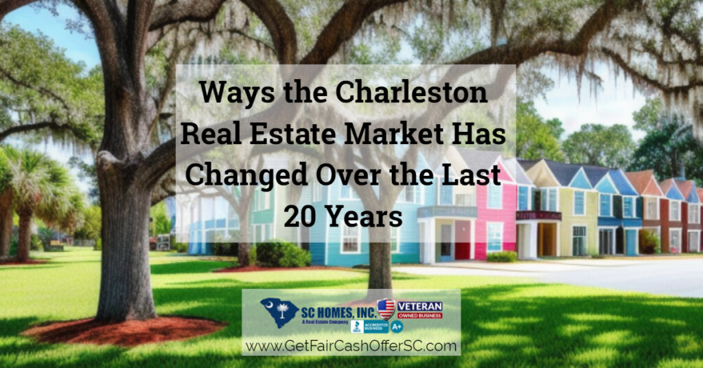 This image shows a variety of homes in different neighborhoods in Charleston, SC.