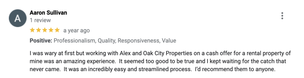 nc cash home buyers review by aaron s
