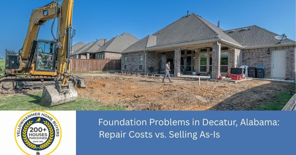 Foundation damage and cracks in Decatur Alabama home