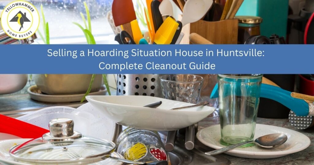 Cluttered Huntsville Alabama house requiring hoarding cleanout before sale