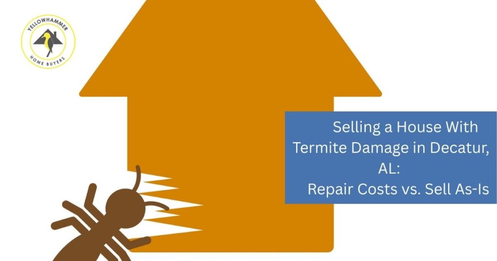 Termite damage and wood destruction in Decatur Alabama house