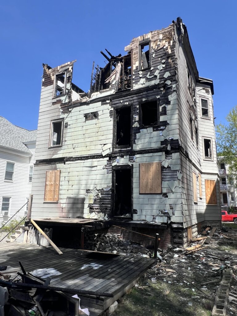 fire damaged house in Somerville