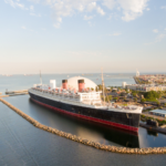 RMS Queen Mary majestic bird's eye view image