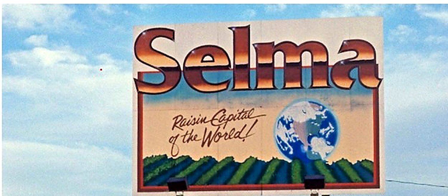 Raisin Capital of the World sign in Selma, California