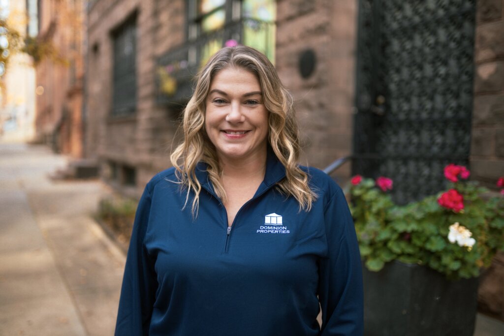 Victoria Robinson pictured in Baltimore at the Dominion Properties office.