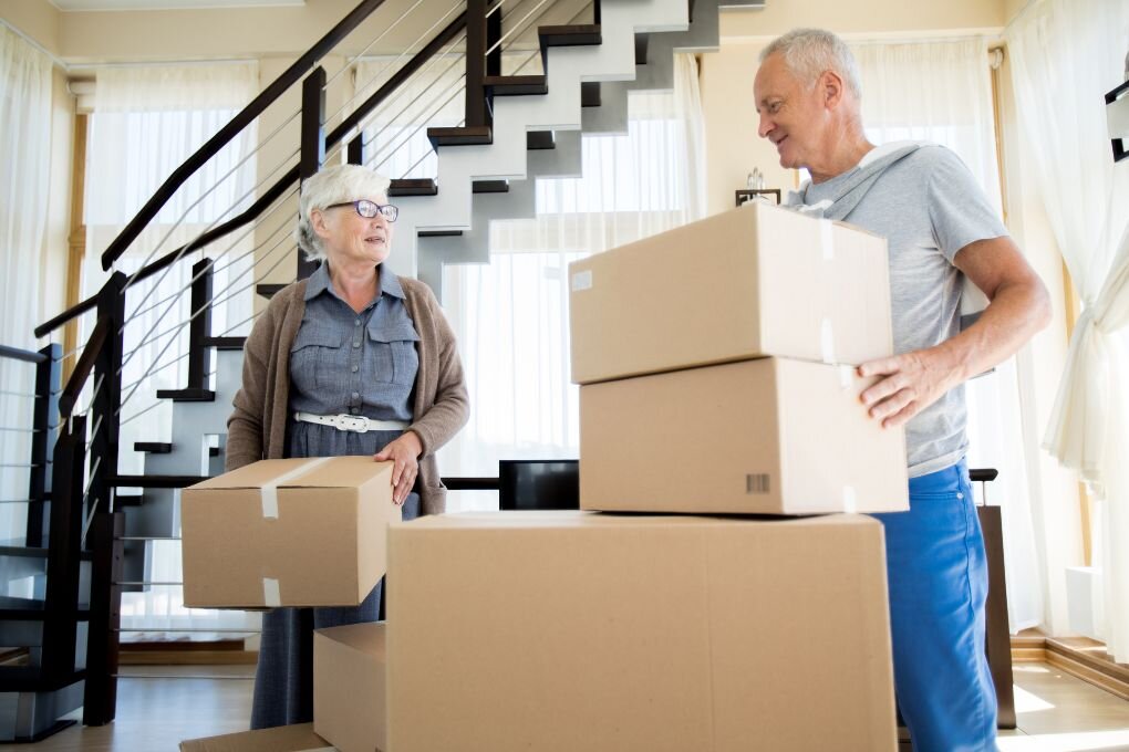 Senior Couple Moving House.