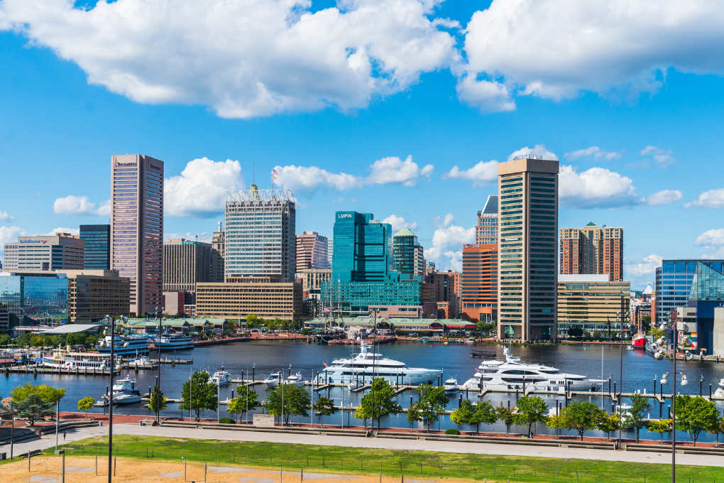 Baltimore Maryland on a sunny day.
