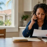 Jacksonville homeowner reviewing mortgage options while facing foreclosure