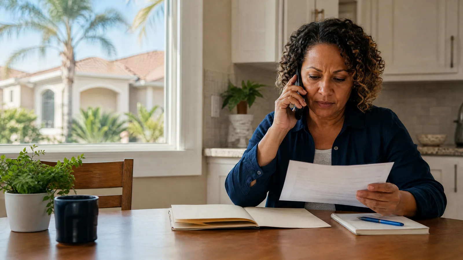 Jacksonville homeowner reviewing mortgage options while facing foreclosure