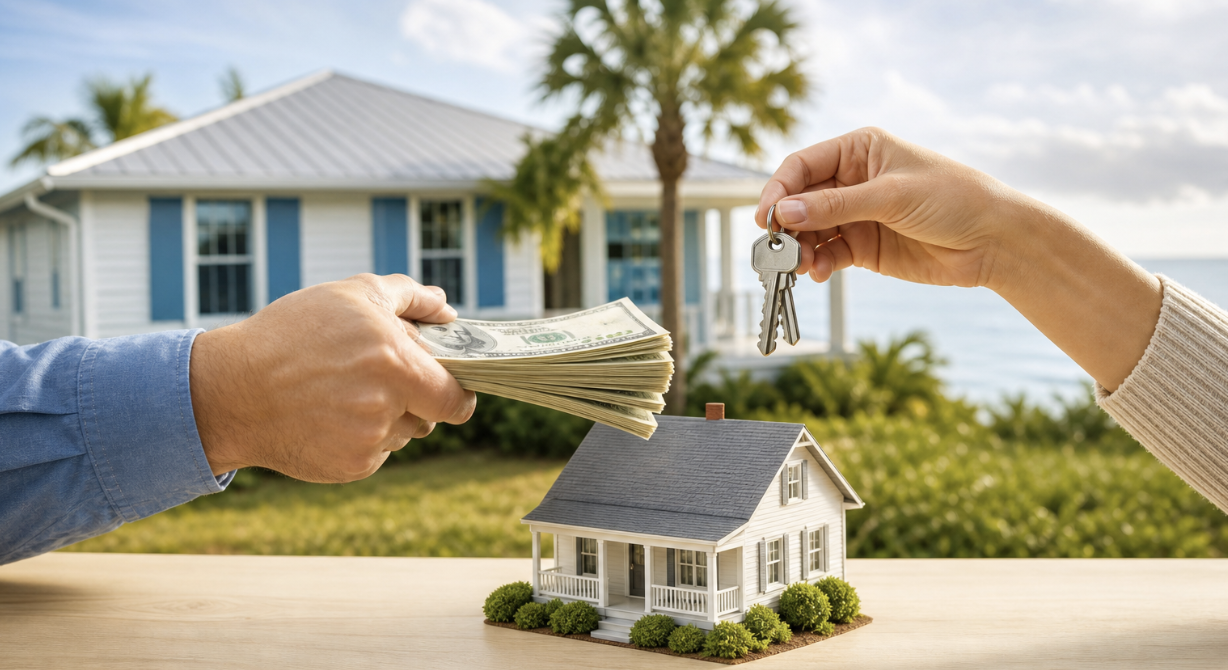 Illustration of a direct cash home sale in Lincolnville, St. Augustine, Florida